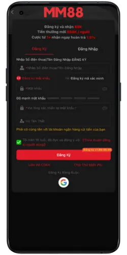 Đăng Ký Tài Khoản Tại MM88BET